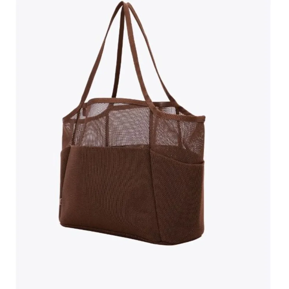 BEIS NWT The Mesh Beach Tote in Maple Brown